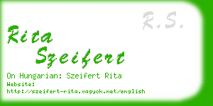 rita szeifert business card